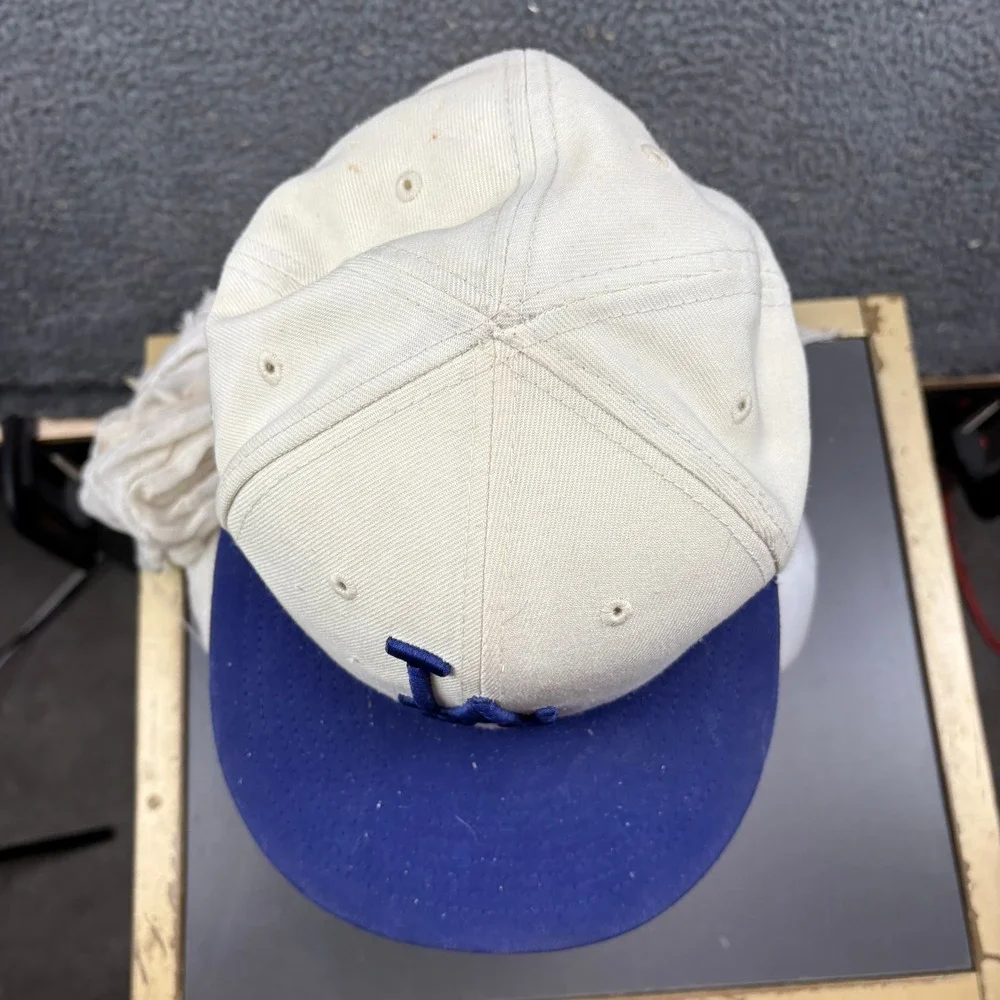 New Era 59FIFTY Los Angeles Dodgers Fitted Hat 7 3/8 Cream Blue Butterfly MLB‎